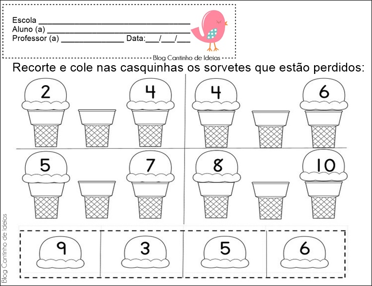 Arquivos cálculos de matemática - Atividades para a Educação Infantil -  Cantinho do Saber