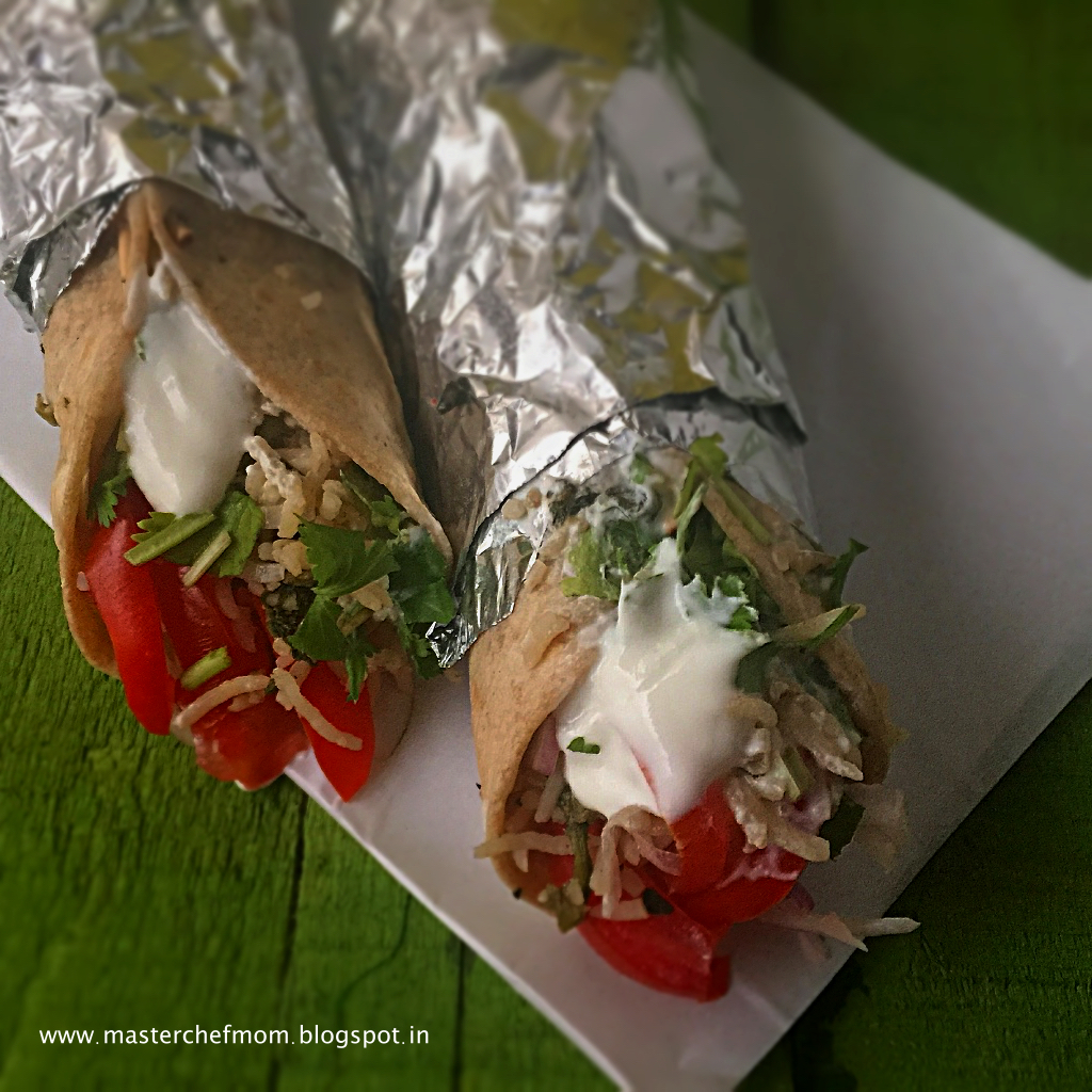 MASTERCHEFMOM Desi Burrito Garbanzo Bean and Spinach Burrito Indo