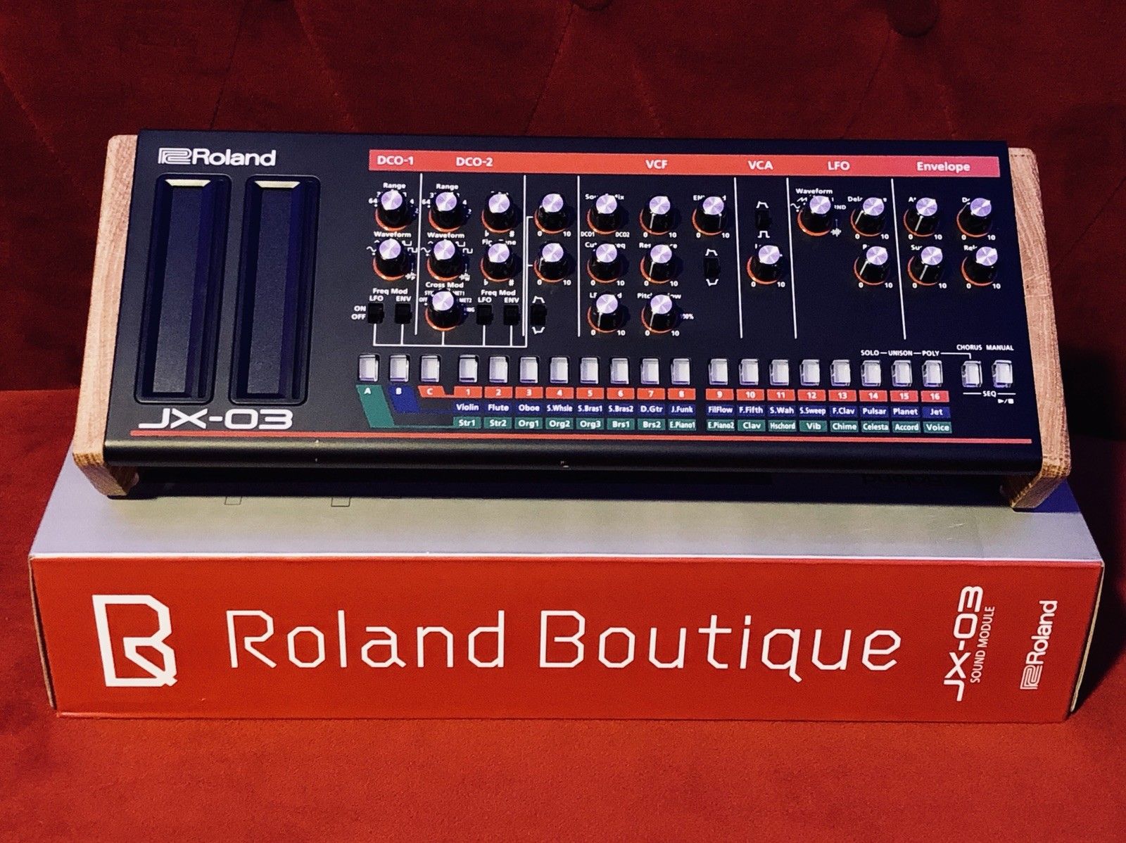 MATRIXSYNTH Roland JX03 Boutique Synth w/ Oak Wood Side Panels