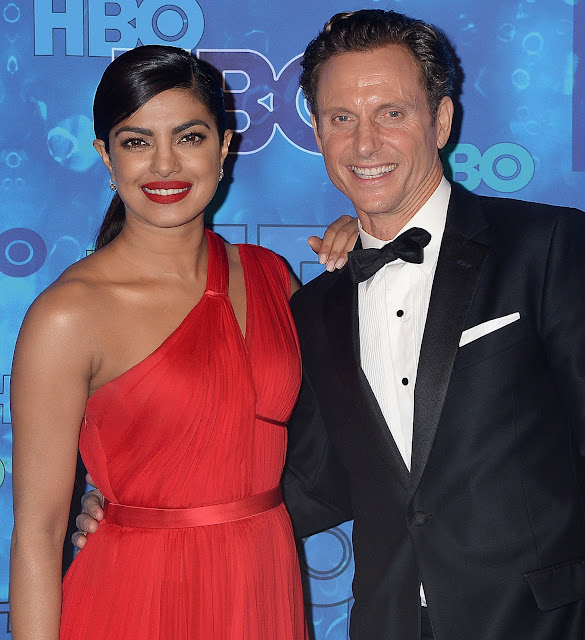 Priyanka Chopra Looks Stunning In Red Dress At HBO's Post Emmy Awards Reception