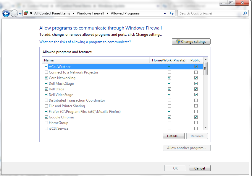 Firewall enabled. Firewall enabled