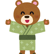 浴衣を着たクマのキャラクター