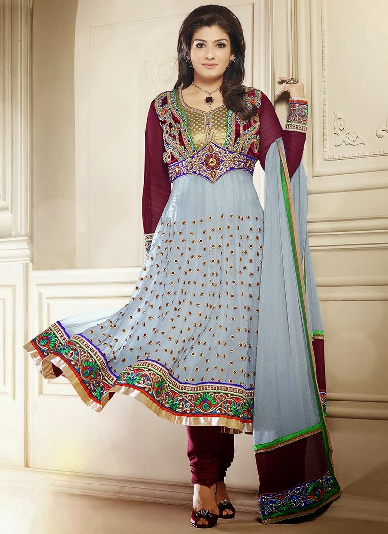 Raveena Tandon in Indian Designer Anarkali Suits 2013 - Beautiful ...