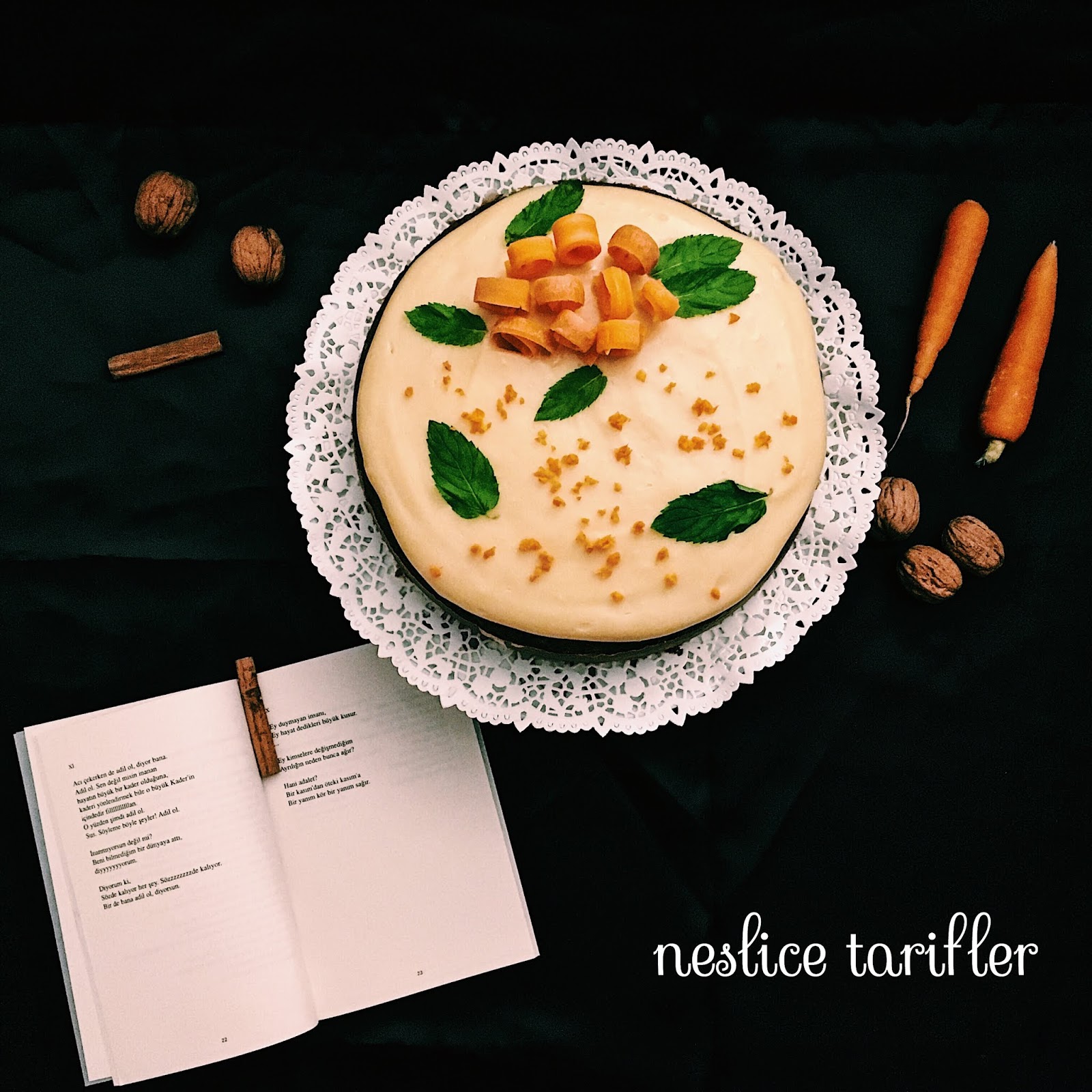 Neslice Tarifler ♪♫♪ ! Kremalı Havuçlu Tarçınlı Kek