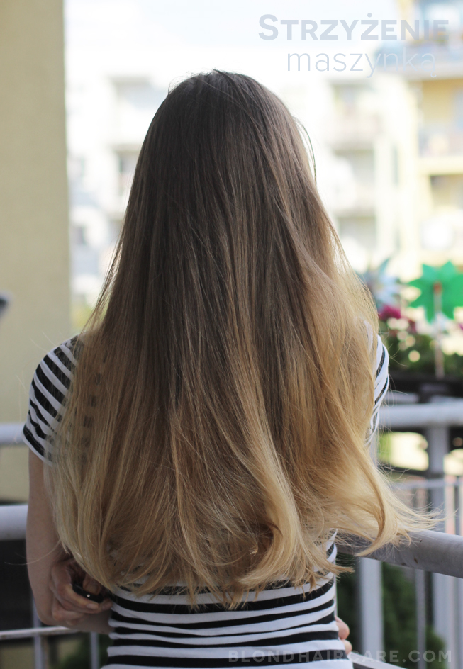 Podcięcie włosów maszynką na prosto Sierpień 2015 Pielęgnacja