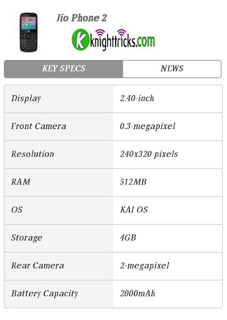 Jio phone 2 specifications Jio phone full details