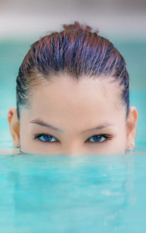 Blue Eyed Girl Pool Underwater  Galaxy Note HD Wallpaper