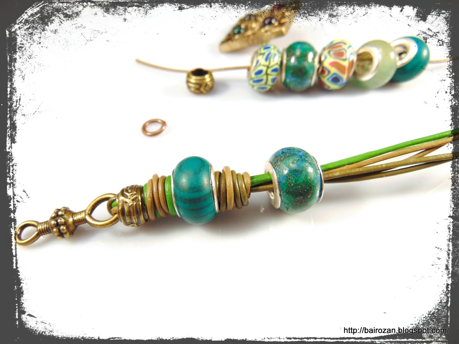 bairozan's blog Гривни с мъниста с широк отвор и кожена корда / Large