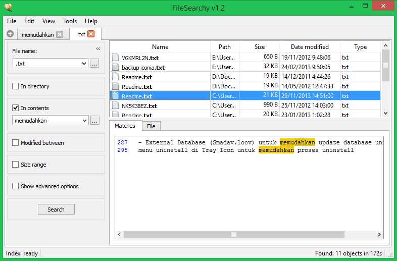 Cara Cepat Mencari File di Hard Disk dengan FileSearchy