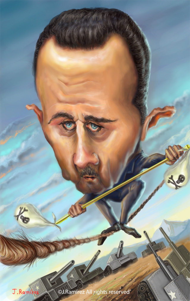 J ramirez caricatures illustration bashar al assad