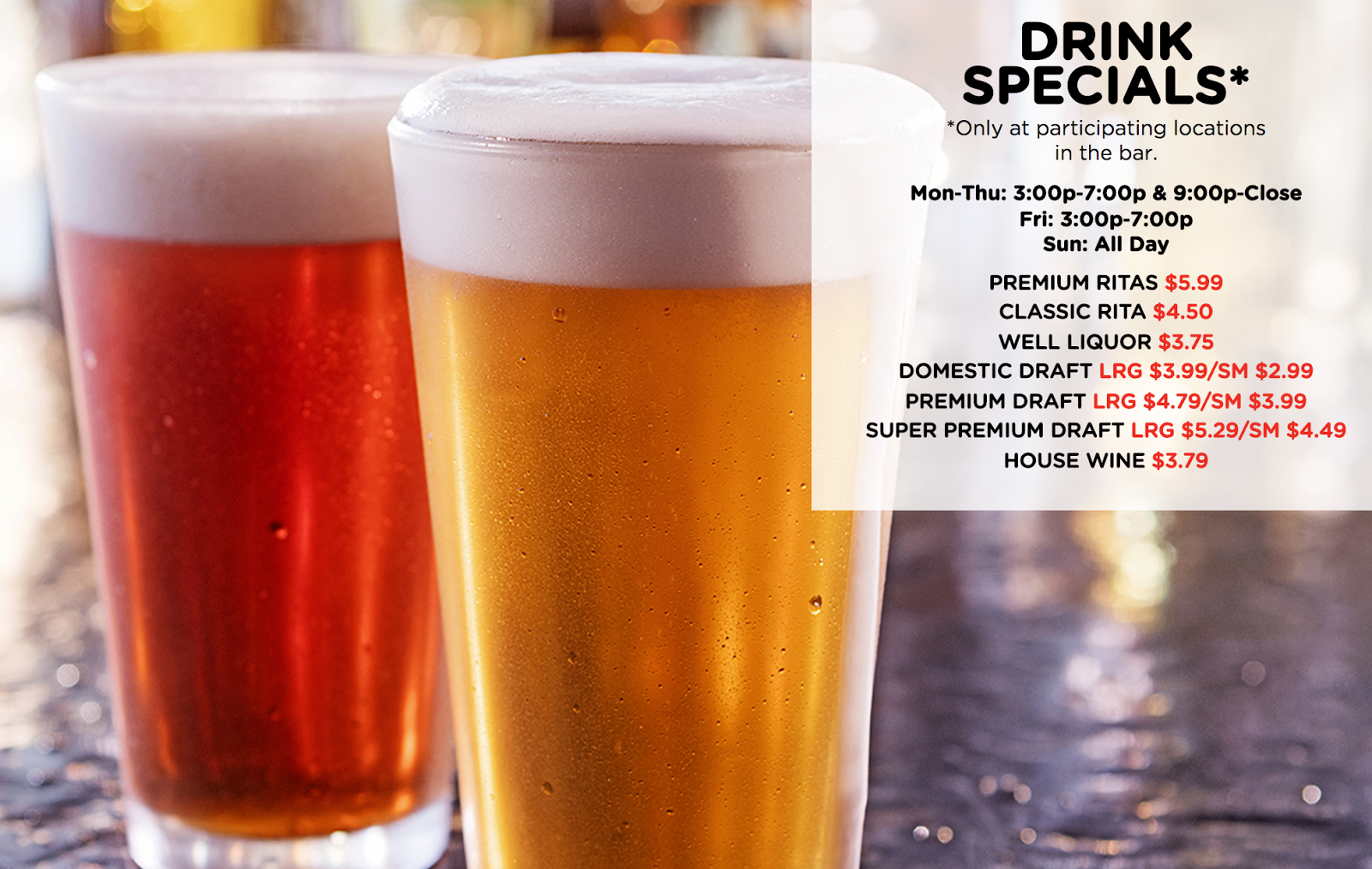 Chili's Food Specials/Happy Hour