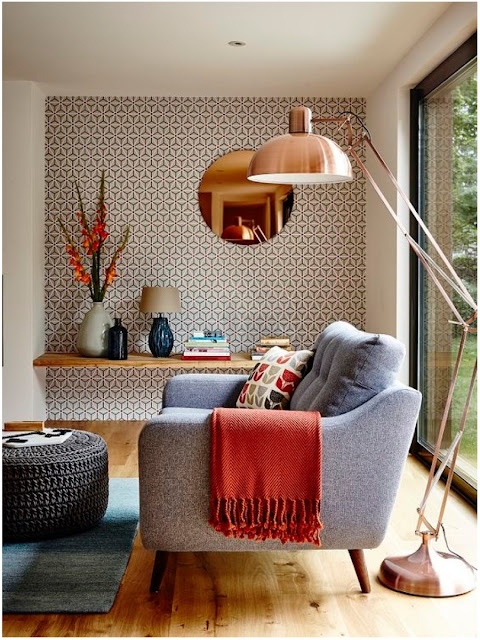Tendências Pantone 2018 metal, azul e laranja na decoração
