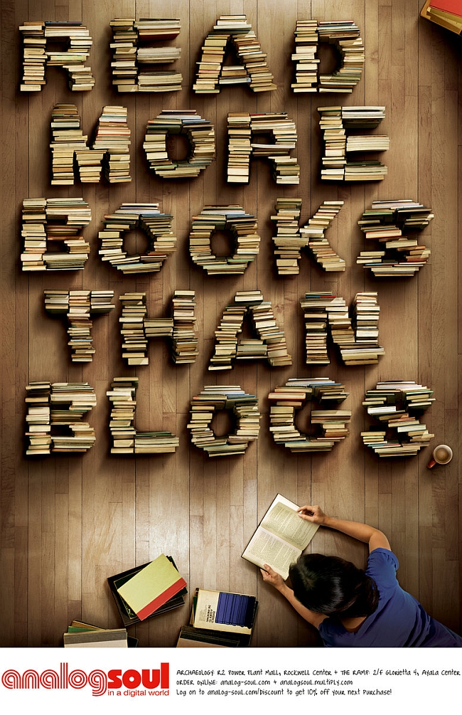 Read more books than blogs