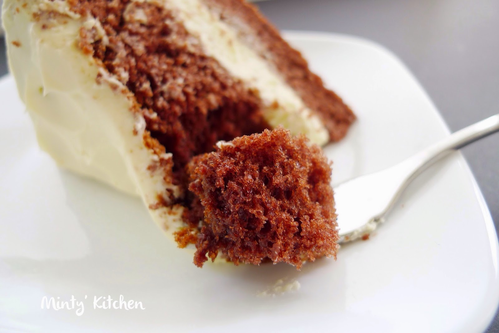 Minty's Kitchen Chocolate Sponge Cake With Cream Cheese Frosting