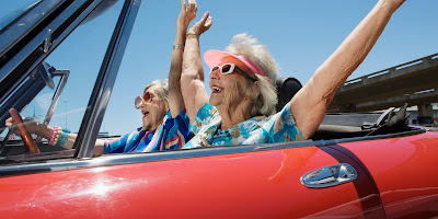 Image result for Two elderly women were out driving in a large car