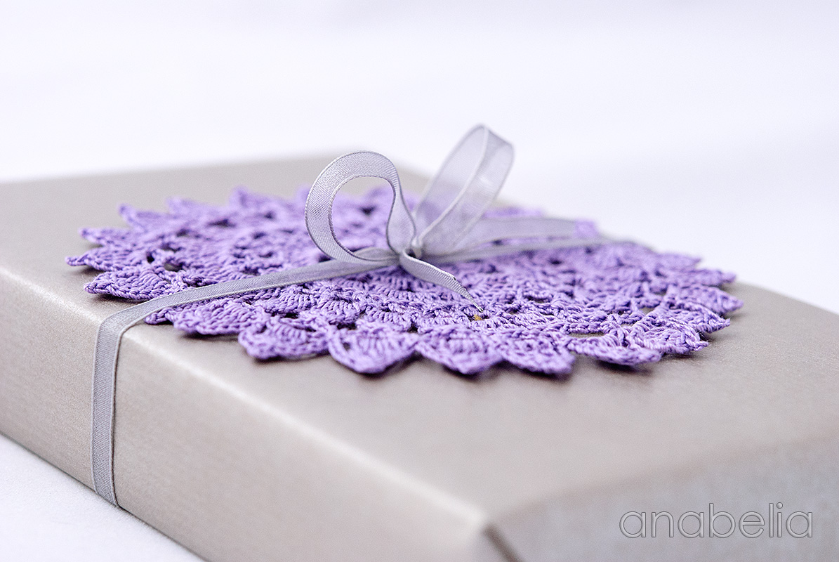 Crochet doily  3 Lavender by Anabelia