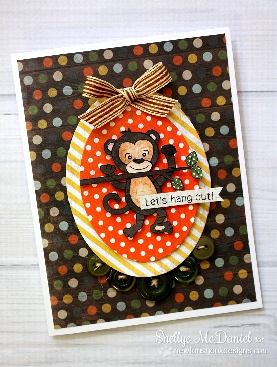Monkey Card by Shellye McDaniel for Newton's Nook Designs | Hanging Around Stamp Set