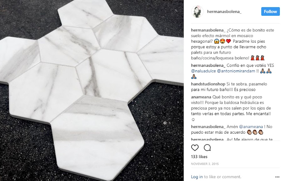 suelo hexagonal efecto mármol