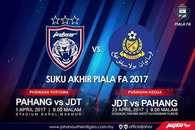 Live Streaming JDT FC vs Pahang Piala FA 23 April 2017