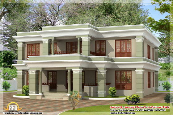 2950 square feet flat roof house elevation