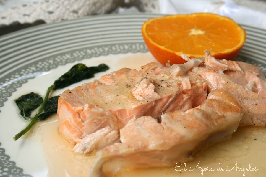 SALMÓN A LA NARANJA EN COFRE DE VAPOR Cocina