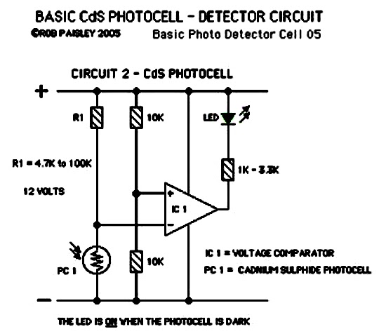 Sensor Schematic: Photocell Sensor Circuit