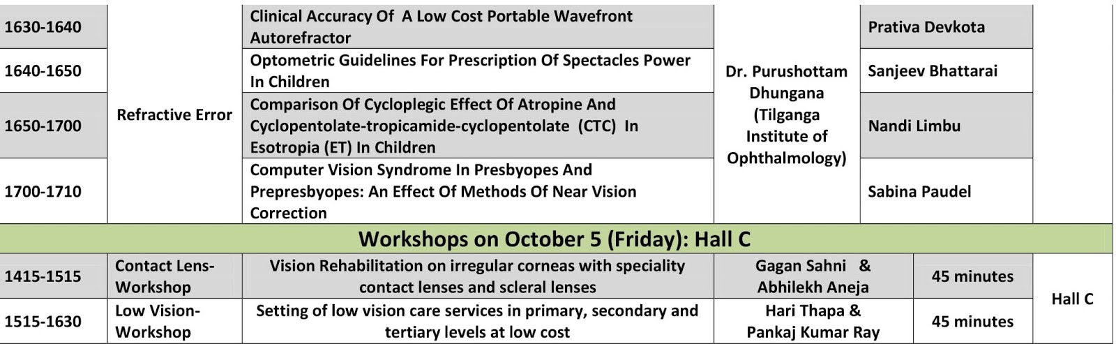 All nepal optometry conference