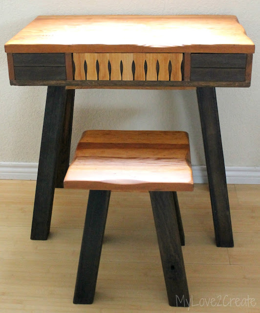 MyLove2Create, I turned an end table into a desk!