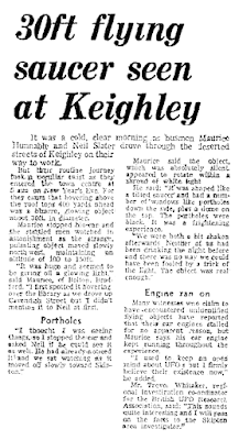 Flying Saucer Seen at Keighley - The Telegraph & Argus 2-1-1980 Flying Saucer Seen at Keighley - The Telegraph & Argus 2-1-1980