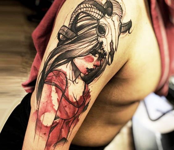 26 Remarkable Aries Tattoos For Women and Men Awesome Aries Tattoos by Felipe Rodrigues