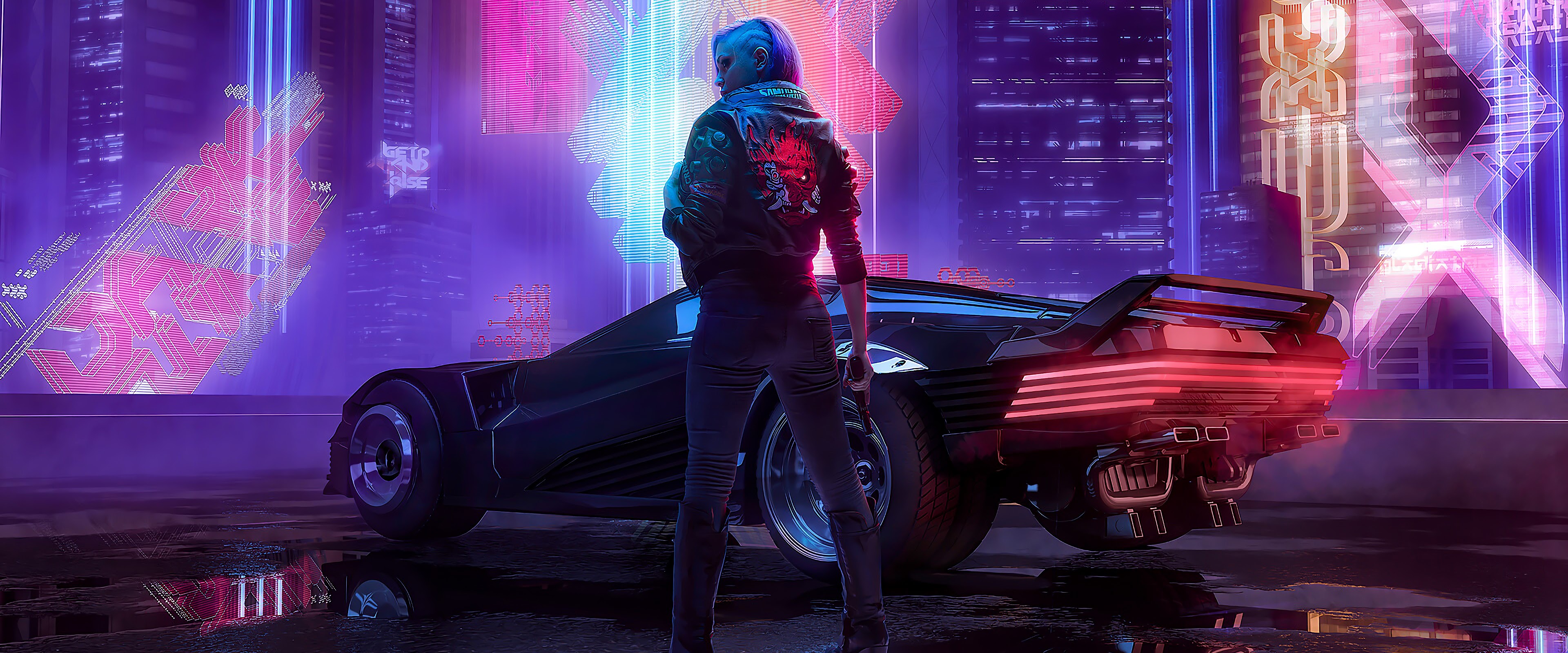 Cyberpunk 2077, V, Samurai, Jacket, Car, 4K, #100 Wallpaper