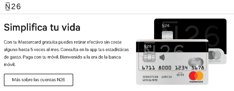 tarjeta Mastercard débito gratis N26 cuenta bancaria en españa desde el exterior abrir una cuenta bancaria en españa desde el extranjero