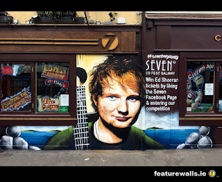 Ed Sheeran hand painted mural by feature walls 2ireland galway bar seven