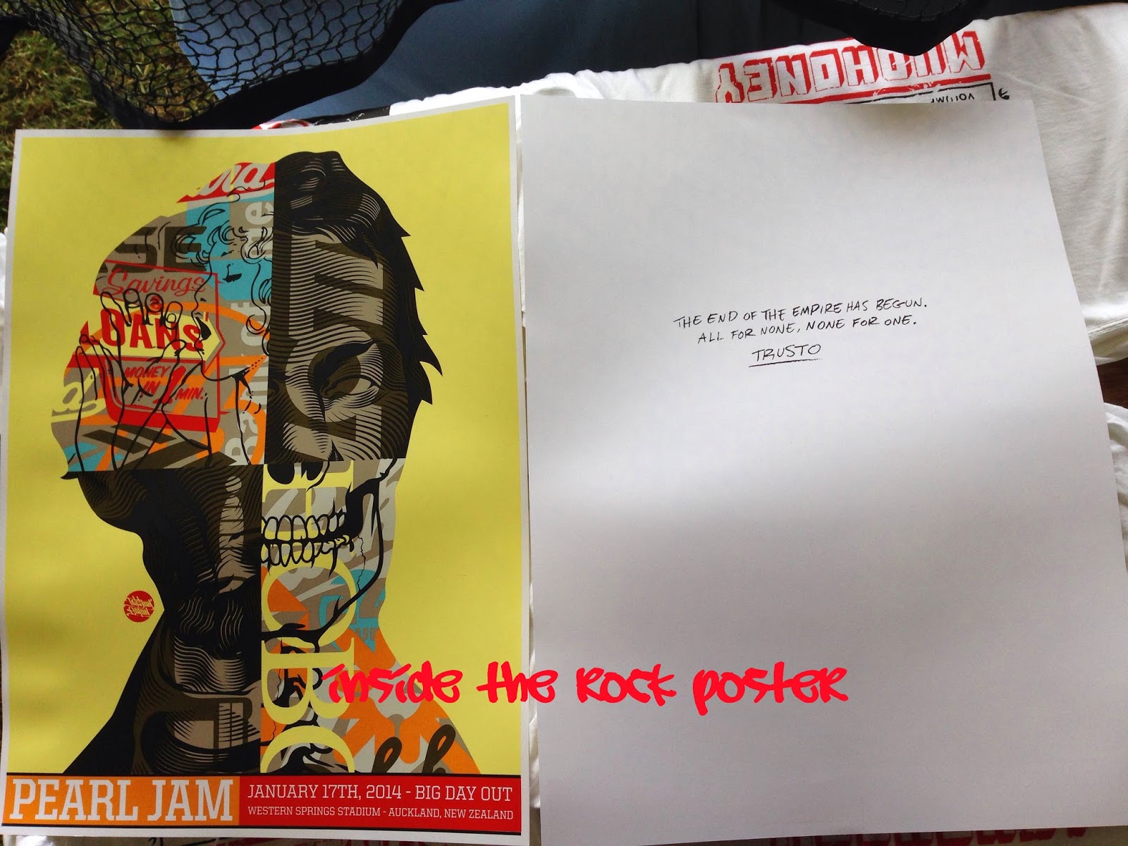 INSIDE THE ROCK POSTER FRAME BLOG Pearl Jam Auckland New Zealand Big Day Out Poster by TrustoCorp