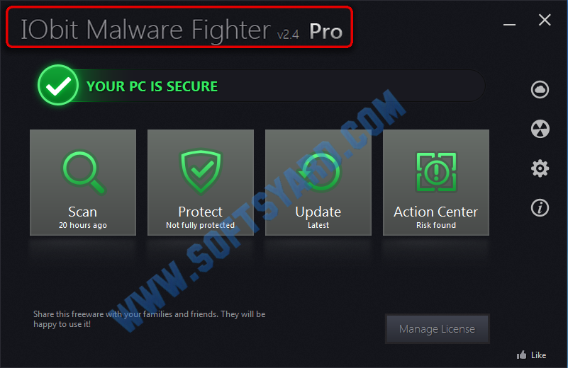 IObit Malware Fighter Pro 2.4.1.15 Free Download Crack+Keygen+License key