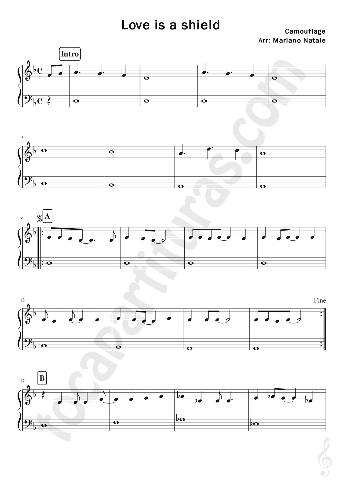 Partituras fáciles para piano. Armonía Contemporánea.