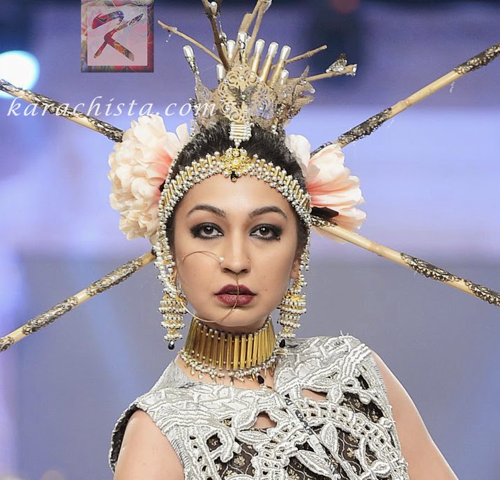 Pakistani Bridal Hair and Beauty Trends 2014 from fashion week - Nabila for Fahad Hussayn