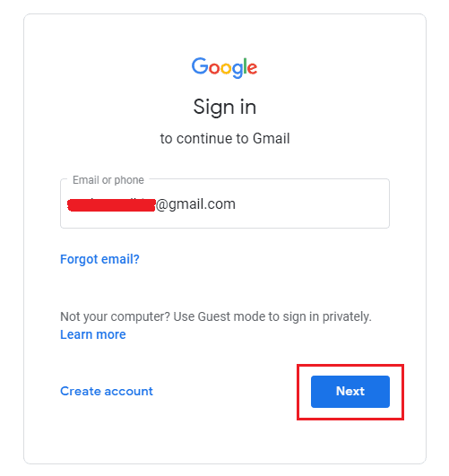 masuk ke halaman login gmail