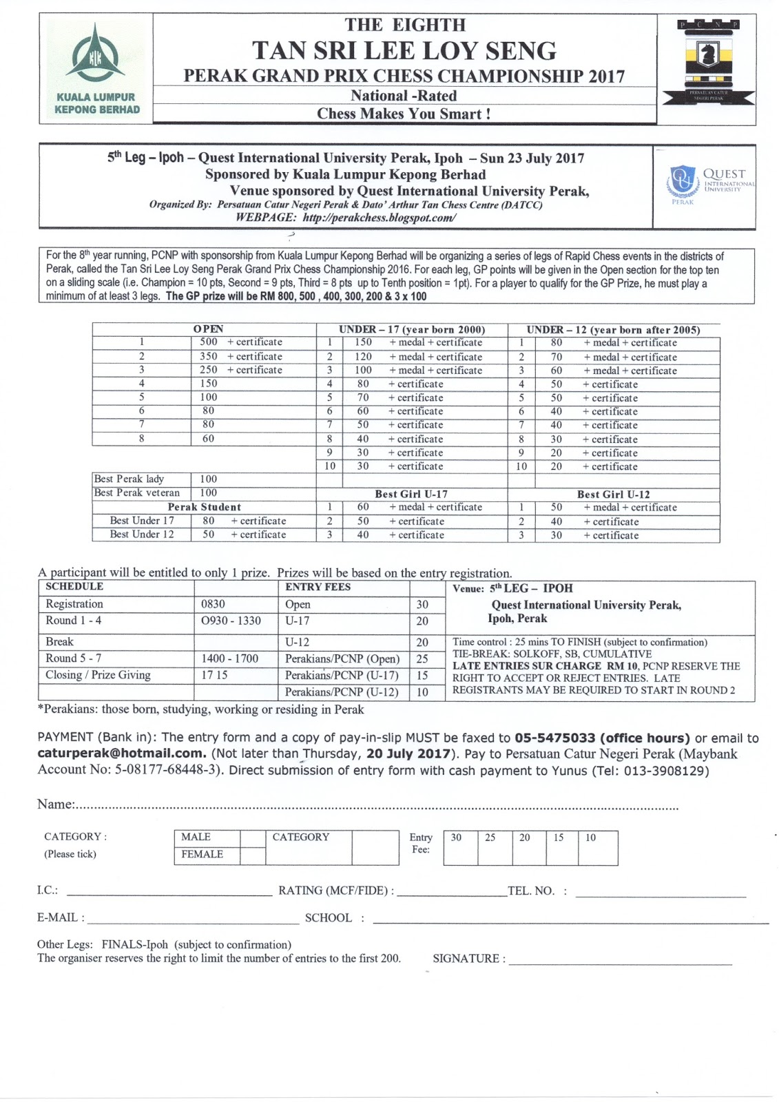 perak chess association persatuan catur negeri perak tan sri lee form 40 1330