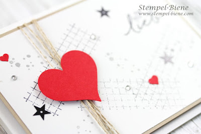 Valentinstagskarte; Stempelpartyprojekt; Valentinstagskarte basteln; Stampinup Timeless Textures; stempel-biene; Stampinup bestellen