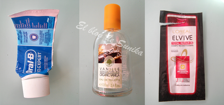 pasta, colonia y champú