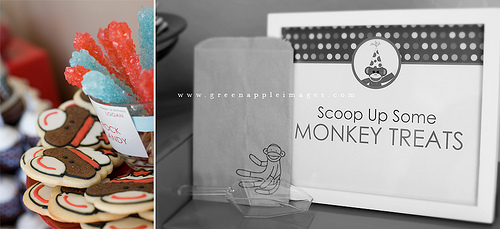 Kara s Party Ideas Red   Aqua Sock Monkey Party  - 10
