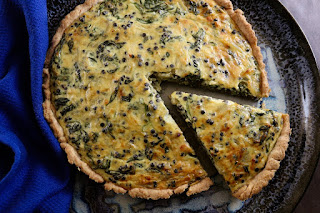 Caramelized Onion Lentil and Spinach Tart
