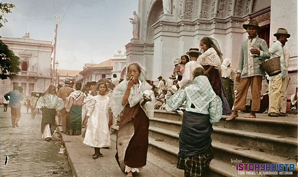 Scene outside Manila Cathedral (1910)