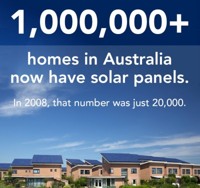 in 5 years Australia went from 20,000 to 1 million homes with solar power