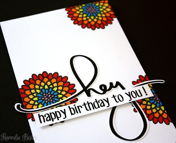 rainbow flower birthday card