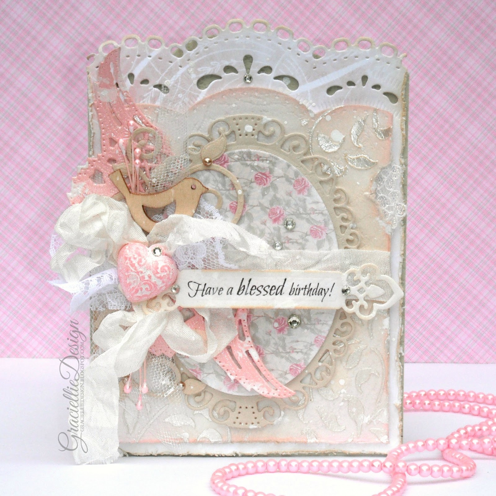 Soft Shabby Chic Birthday Card br small Mixing Textures