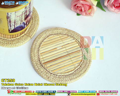 Tatakan Gelas Rotan Bulat Ukuran Sedang