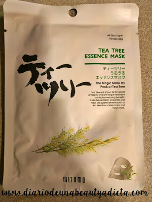 Reseña tea tree essence mask de Mitomo.