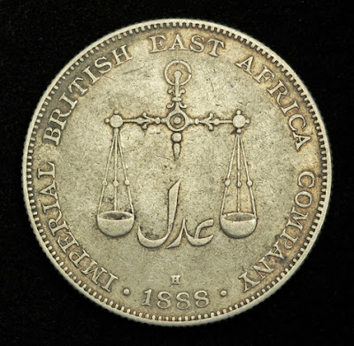Coins of British East Africa Company one Rupee Silver Coin